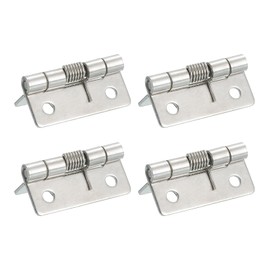 uxcell 4Pcs Spring Hinge, 1.5" Length 304 Stainless Steel Spring Loaded Hinges, Self-Closing Cabinet Hinges for Left and Right Hand Doors Cabinet Closet DIY Hardware, Silver (Interior)