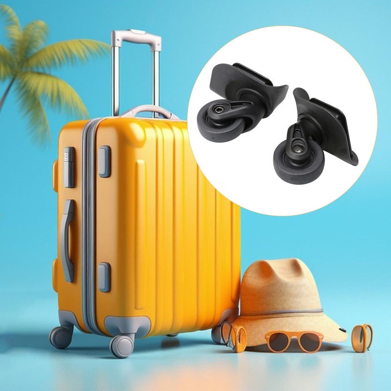 1 Pair Replacement Wheels 360 Swivel Suitcase Casters for Luggage