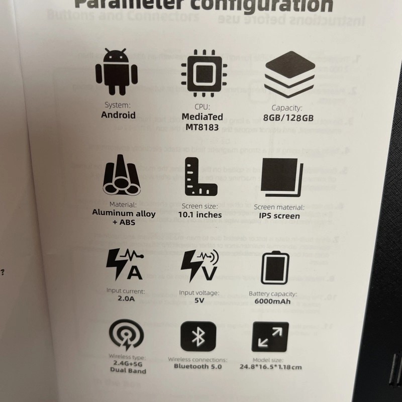 SGIN 10.1 Inch Android 12 Tablet 8GB RAM 128GB ROM
