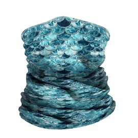 WIRESTER Bandana, Headwear, Scarf for Running, Cycling, Fishing, Sports Indoor Outdoor Fashionable Wear Mermaid Scales Blue Wave