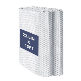 Double Reflective Bubble Foil Insulation Foam, 23.6IN X 15FT Aluminum Foil Thermal Insulation Radiant Barrier for Windows, Garage Door, RV, Roof