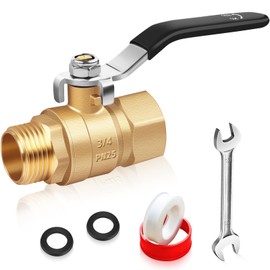 Upgraded Garden Hose Shut Off Valve, Full Flow Water Hose Shut off Valve, Heavy Duty Brass Garden Hose Ball Valve, Lawn Water Hose Control Valve Connector with 3/4'' GHT Female to Male Full Port