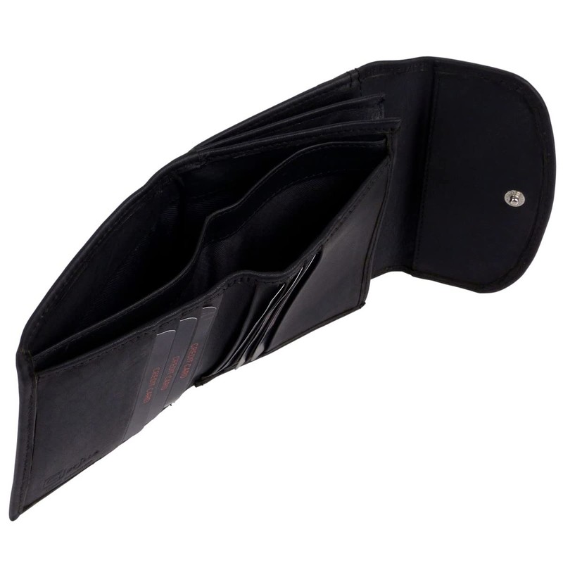 Gorjus Ladies Leather Wallet with Bow, black, Casual