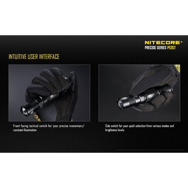 Nitecore P12Gt Flashlight Cree XP-L Hi V3 LED-with Free Andrew