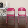 Flash Furniture 2 Pack HERCULES COLORBURST Series Shockingly Fuchsia Triple