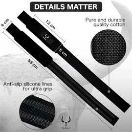 Bullstep Lifting Straps Gym, Lifting Straps for Strength Training, Deadlifts, Deadlift Grip Straps, Gym Wrist Straps, Fitness Lifting Aid Men Women