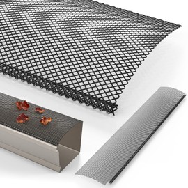 Lock-in Gutter Guard - 6” x 120 ft Durable Coated Steel Leaf Gutter Guards Micro Mesh Gutter Screens Gutter Protection Covers Fit K Style Gutter, Black, Pack of 40