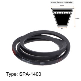 sourcing map SPA-1400 V-Belts Drive Belt 1400mm Pitch Girth 13mm Width 10mm Height Rubber for Power Transmission