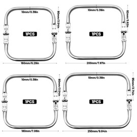 PWGHWG Pack of 4 Bag Frame Clasps, Bag Hanger, Bag Frame Kiss, U-Shaped Aluminium Closure for DIY Purse, Handbag (16 cm, 18 cm, 20 cm, 25 cm)