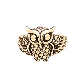Windalf Bohemian Ring Amira 14 mm Owls Lucky Ring Power Animal Bronze, Bronze