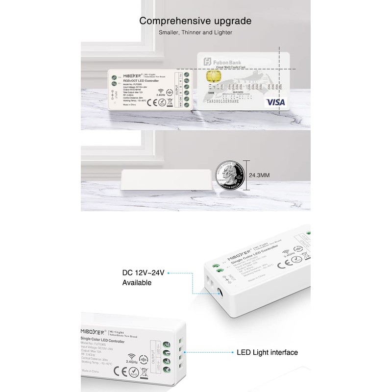 LGIDTECH FUT036S Miboxer Single Color LED Strip Light Controller DC