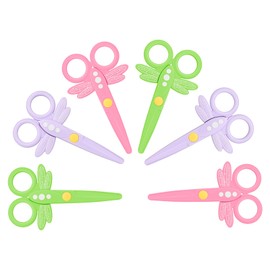 Kids Scissors，6-Piece Set of Children's Scissors，Colorful Craft Scissors and Safety Scissors, Toddler Art Scissors, Paper Edge Scissors, Plastic Scissors，Colorful children are safe to use