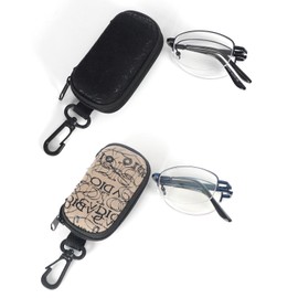 DXYXYO 2 Pack Folding Reading Glasses for Women Half Rimless Small Pocket Metal Readers Mens Blue Light Blocking, 1.5 Black+Blue