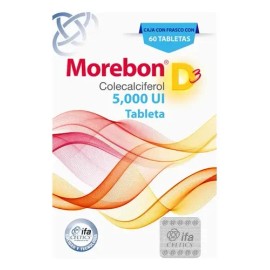 Morebon D3 C60 Tabs. 5000 Ui. Sabor Sin Sabor                                                                                                         