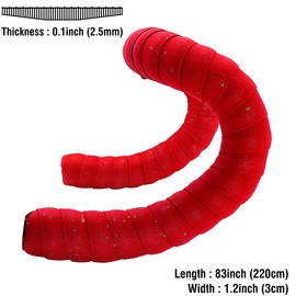 Thinvik EVA Cork Bike Handlebar Tape–Environmental Bicycle Bar Tape, Anti-Slip Cycling Handle Wraps,Sweat-Absorbent Bicycle Handle Bar Tape Comfortable Grip for Road Bike Cycling-2 Rolls(Red)