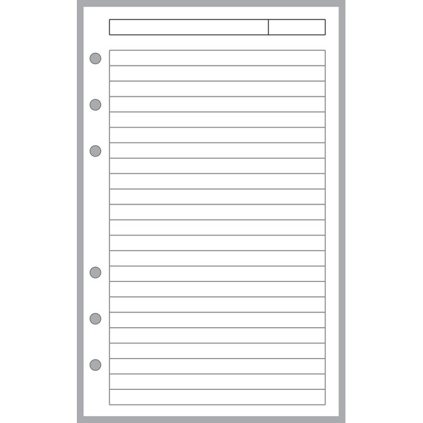 Compact Size Notes Pages Planner Insert, Sized and Punched for