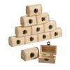 24 Piece Small Wooden Box Unfinished Wooden Treasure Box with