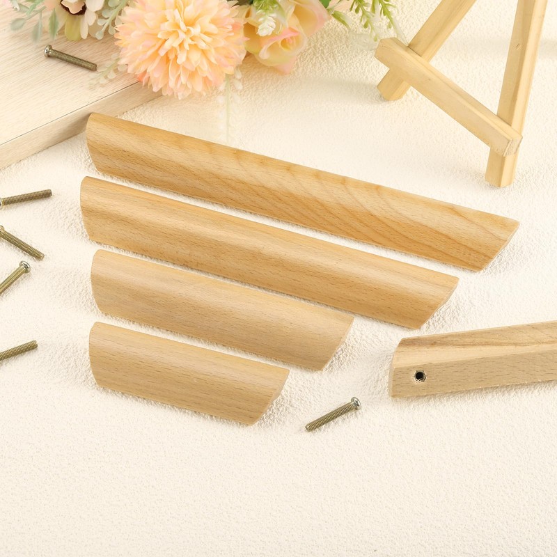 sourcing map 12Pcs Wood Drawer Pulls Handles, 64mm/2.52" Hole Spacing