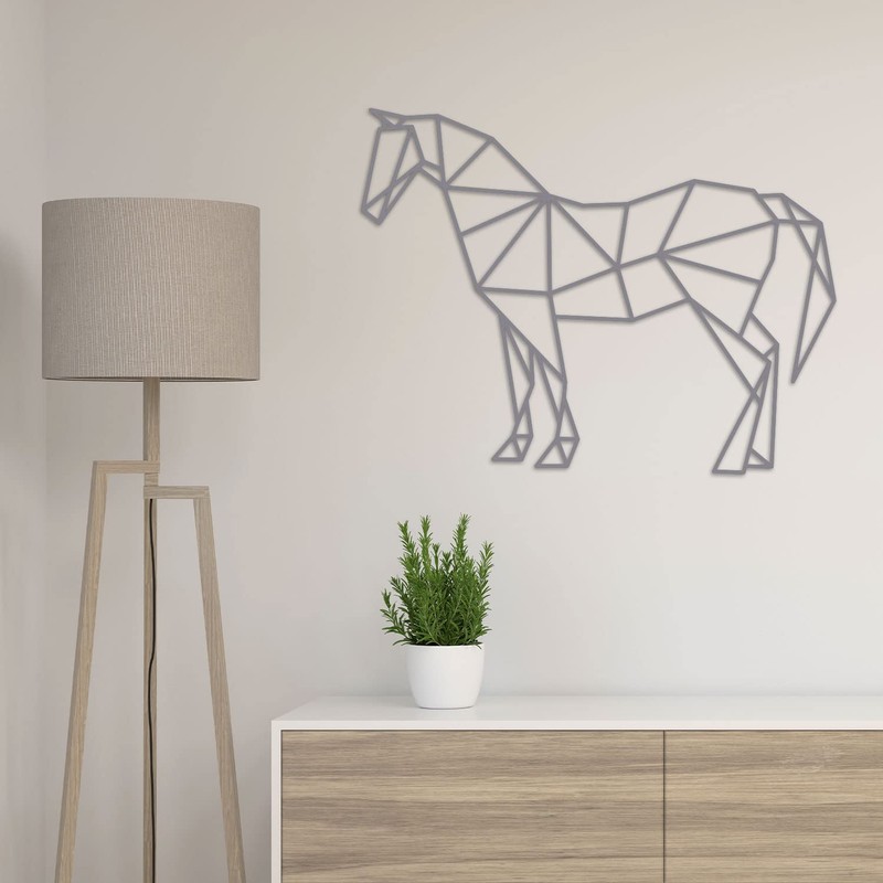 GRAVURZEILE 3D Wooden Origami Decoration - Horse Design - Modern