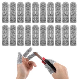 Cut Resistant Finger Cots, 20 Pcs Finger Protectors Anti-Slip Finger Covers for Cuts Reusable Thumb Finger Sleeves Fingertip Protector for Kitchen Garden Work Sculpture
