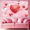 Happy Valentines Banner Backdrop，71x43 inch Love Heart Large Valentines Backdrop