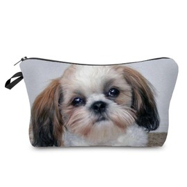 Livel lhood Shih Tzu Dog Cosmetic Bag for Women Cute Small Makeup Bag for Purse Travel Toiletry Zipper Pouch for Girls Gift for Dog Lovers Shih Tzu Dog Makeup Bag for Her