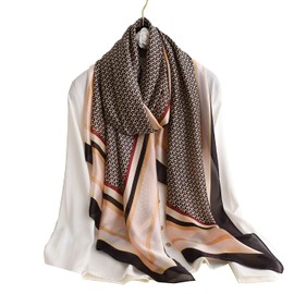 Myneiyi Silk Scarf 100% Mulberry Silk Fashion Scarves Long Lightweight Shawl Wrap for Women