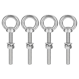 sourcing map Lifting Eye Bolt, 4 Sets M8 x 60mm Eye Bolt with Nut Washer 304 Stainless Steel Shoulder Lifting Ring Eye Bolt for Hanging Item