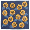 Hamamonyo Washed Towel Handkerchief, Full of Sunflowers, Yellow