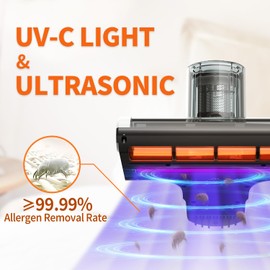 Dibea Handheld Mattress Vacuum, Upholstery Bed Vacuum Cleaner Machine, 18KPa Suction, 140℉ Heating, Smart Dust Sensor, Washable HEPA Filter, Deep Clean Dust, Debris on Couch, Fabric, Furniture