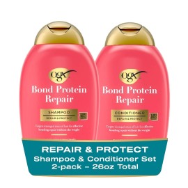 OGX Bond Protein Repair Shampoo & Conditioner Sulfate-Free Damage Repair 13 oz