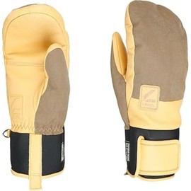 Level Rover Men's Leather Ski Gloves with Velcro Fastening, Winter Gloves Men's Waterproof for Extreme Cold, Breathable Thermal Gloves, Snow Clothing Men - 1 Pair