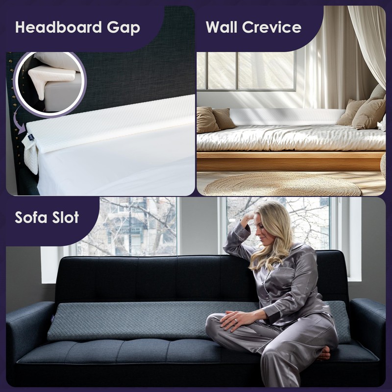 XetraDesign Bed Wedge Pillow for Headboard Gap Up to 7",