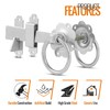 Ring Gate Latch Silver for Wooden Gates Zinc Plated 6"/150mm