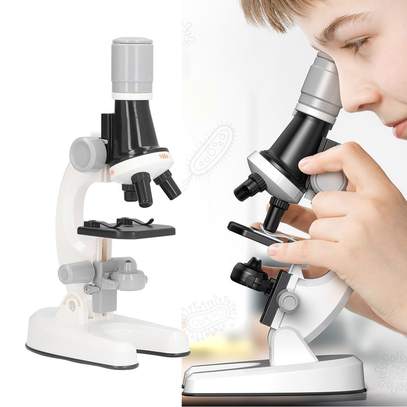 Kids Microscope Kit LED 1200X Microscope with Specimen Slides Science