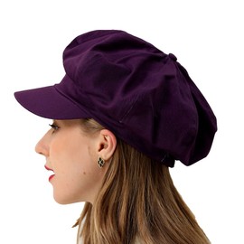 BEYLRZID Women’s Newsboy Cap Summer Beret Cap- 100% Cotton 8 Panels Vintage Cabbie Hat- Octagonal Visor Cap for Women Girls Ladies Gift Purple