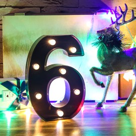 Glintee Led Letters Numbers Lights 26 Alphabet & Arabic Numerals 0-9 Black Decorative Marquee Lamps for Events Wedding Party Birthday Home Bar Decorative -6