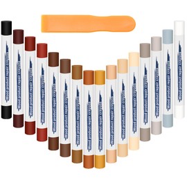 Anglekai 16PCS Furniture Repair Kit, Colorful Wood Filler Stick Floor Scratch Kits, Wooden Repair Wax Sticks for Repairing Scratches