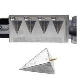 Circle B Tackle Pyramid Sinker Jig Size 1 Oz, 4 Cavities, Brass, Grey