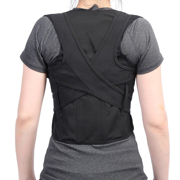 ZJchao Shoulder Support Shoulder Back Waist Support Strap, Super Breathable Mesh Panels Adjustable Adult Children Posture Corrector Shoulder Thoracic Lumbar Brace Belt (XXXL)