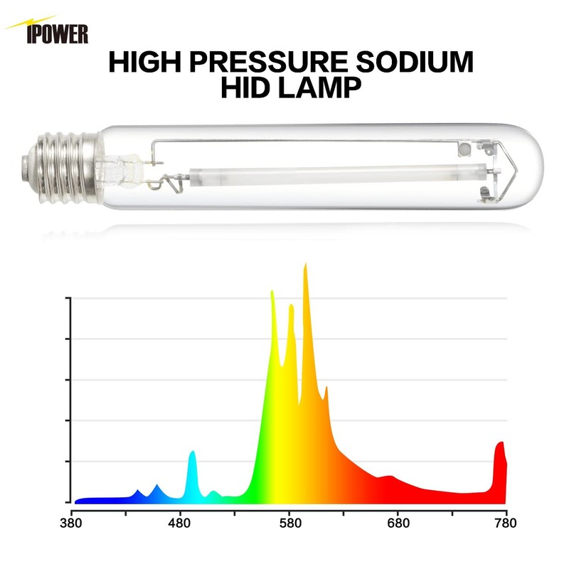 iPower 600W Pressure Sodium HPS Grow Light Bulb, with High