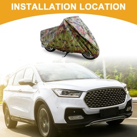 Partuto 1 Pcs XL Universal Motorcycle Cover - 190T Polyester Taffeta Fabric Camouflage