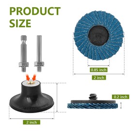 48 Pcs Flap Discs 2 Inch, 80 Grit Die Grinder Sanding Discs, Roll Lock Sanding Discs Grinding Pads Sander Disc Holder with 1/4 Inch Shank, Sandpaper Grinding Wheels for Paint Rust Removal