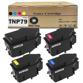 SkyPrint TNP79 TNP-79 Toner Cartridge Black Cyan Magenta Yellow Compatible with Konica Minolta TNP79 Toner use for Konica Minolta Bizhub C3350i C4050i Printers.AAJW430 AAJW330 AAJW230 AAJW130