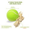4 x Tennis Trainer Balls with Elastic Band Rebound, Single