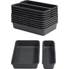 Gonice 13 Pack Black Plastic Drawer Organizer Tray, Interlocking Desk
