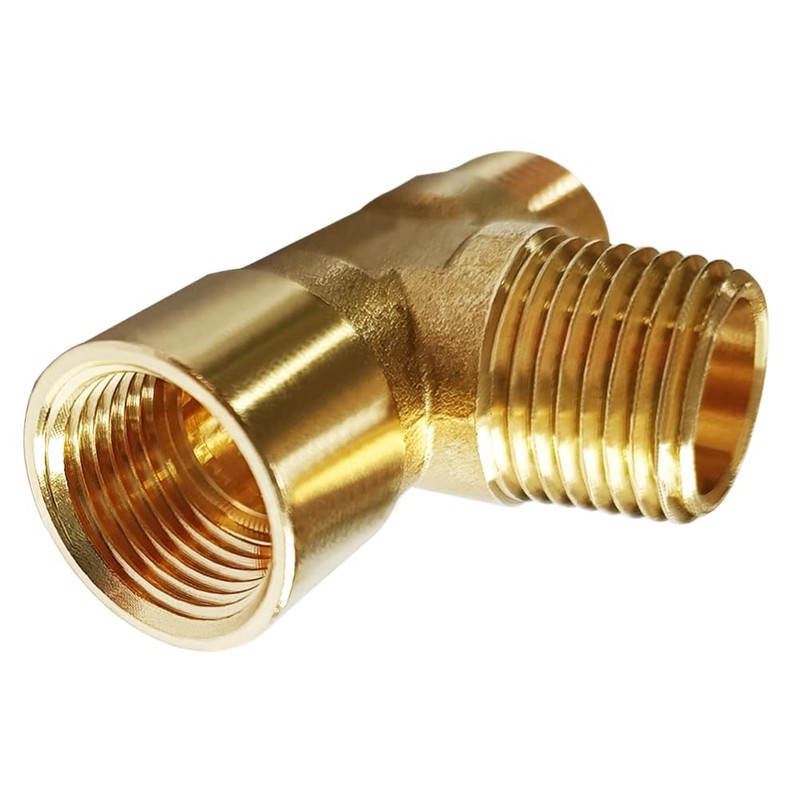 Uenede 2PCS Brass Tee Pipe Fitting 1/2" NPT Male x