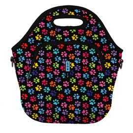 Sok It Lunch Tote Zippered Bag Insulated Neoprene Caddy (Pawsitive Vibes, X-Large 6.5 Quart Lunch Tote)