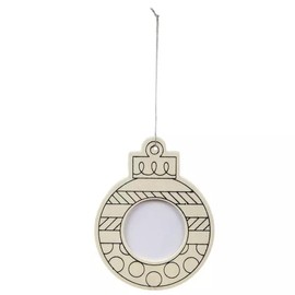 Photo Frame Unfinished Wood Ornaments - 3 Piece - 3.38 Inches