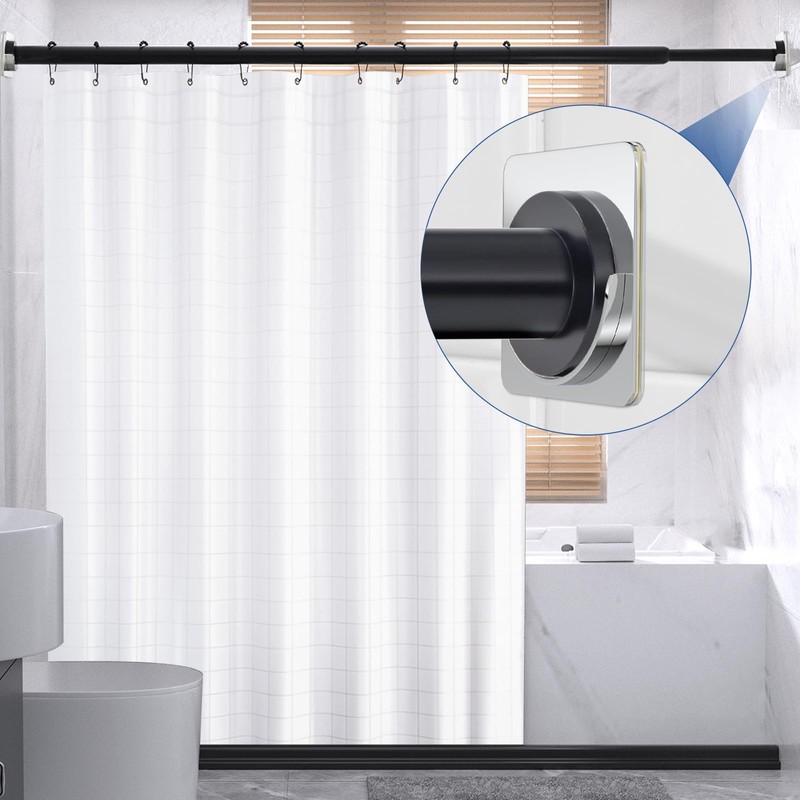 Metal Shower Rod Holders, Adhesive Shower Curtain Rod Holder for